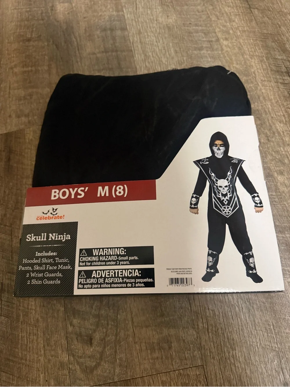 Boys' Black Skull Ninja Costume - Size M (8)